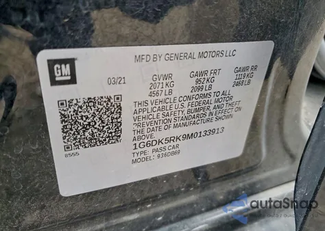 2021 Cadillac Ct4 Luxury z USA, uszkodzony, nr VIN 1G6DK5RK9M0133913